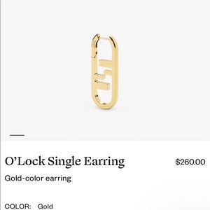 Fendi O’Lock Single Earring. Never worn.